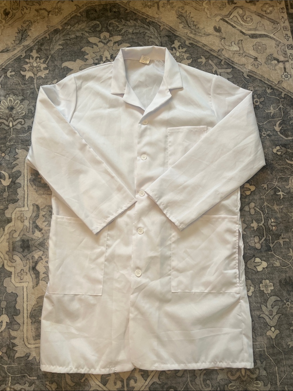 Classic White Lab Coat Button-Up
